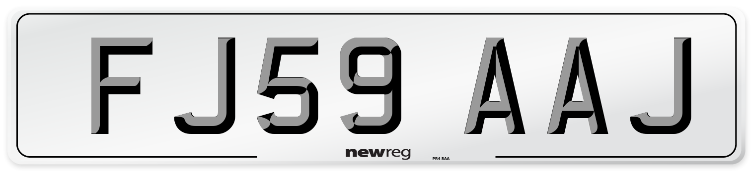 FJ59 AAJ Number Plate from New Reg
